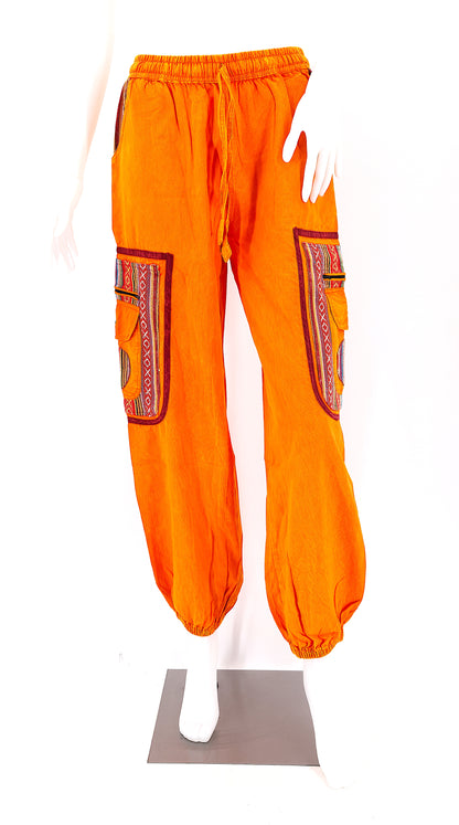 Faded Color Plain Gheri Mix Cotton Harem Pants