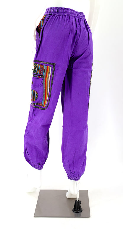 Faded Color Plain Gheri Mix Cotton Harem Pants