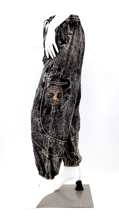 Black side view highlighting secure zippered and buttoned pockets