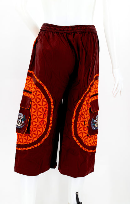 Moon & Mushroom Embroidered Shorts | Cotton Festival Quarters