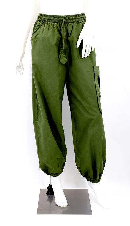 Solid Color Plain Cotton Harem Pants