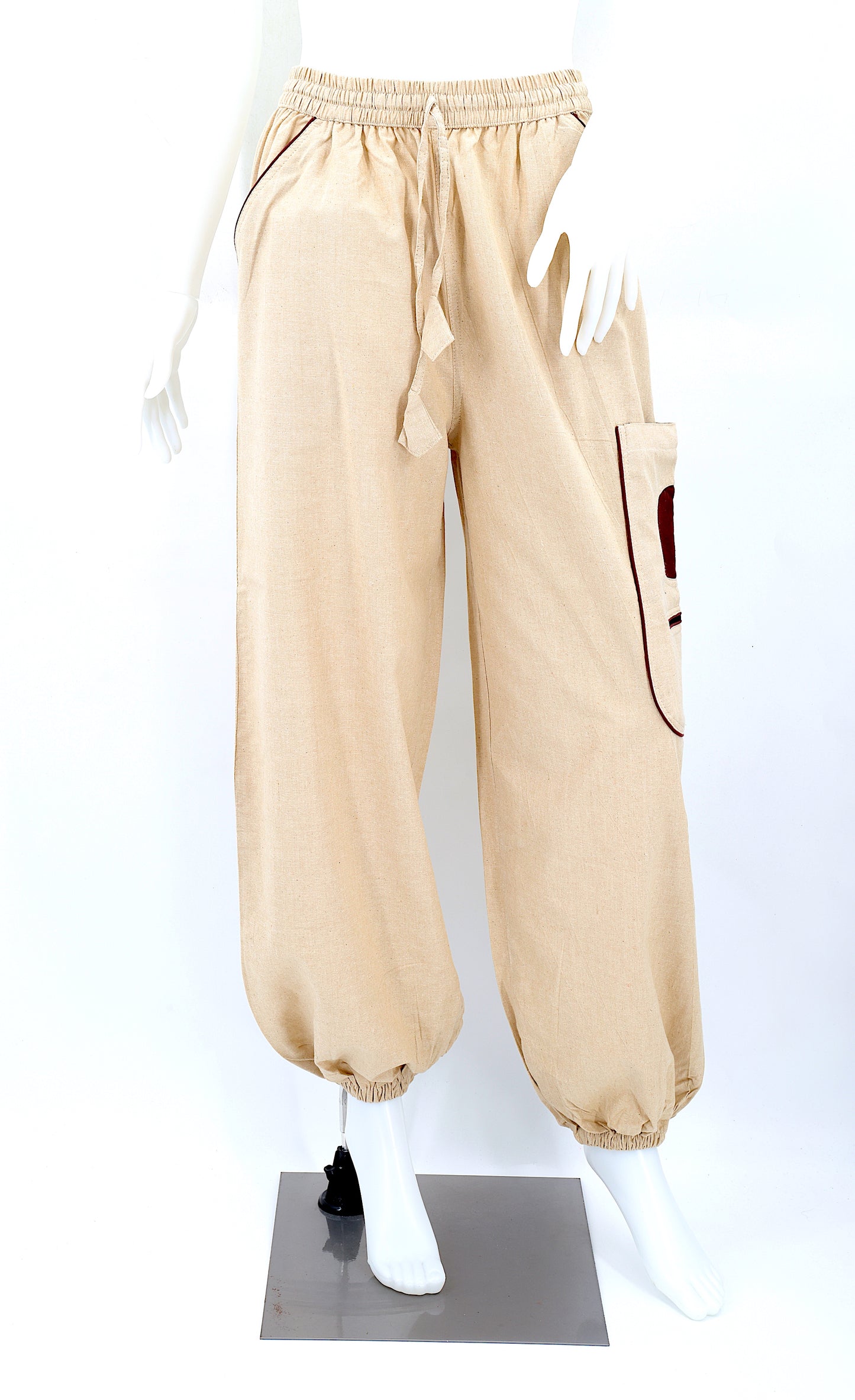 Cotton Hippie Handmade Solid Color Plain Bohemian Trousers