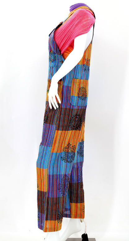 Classic Patchwork Overalls | Cotton Bohemian Jumpsuit
