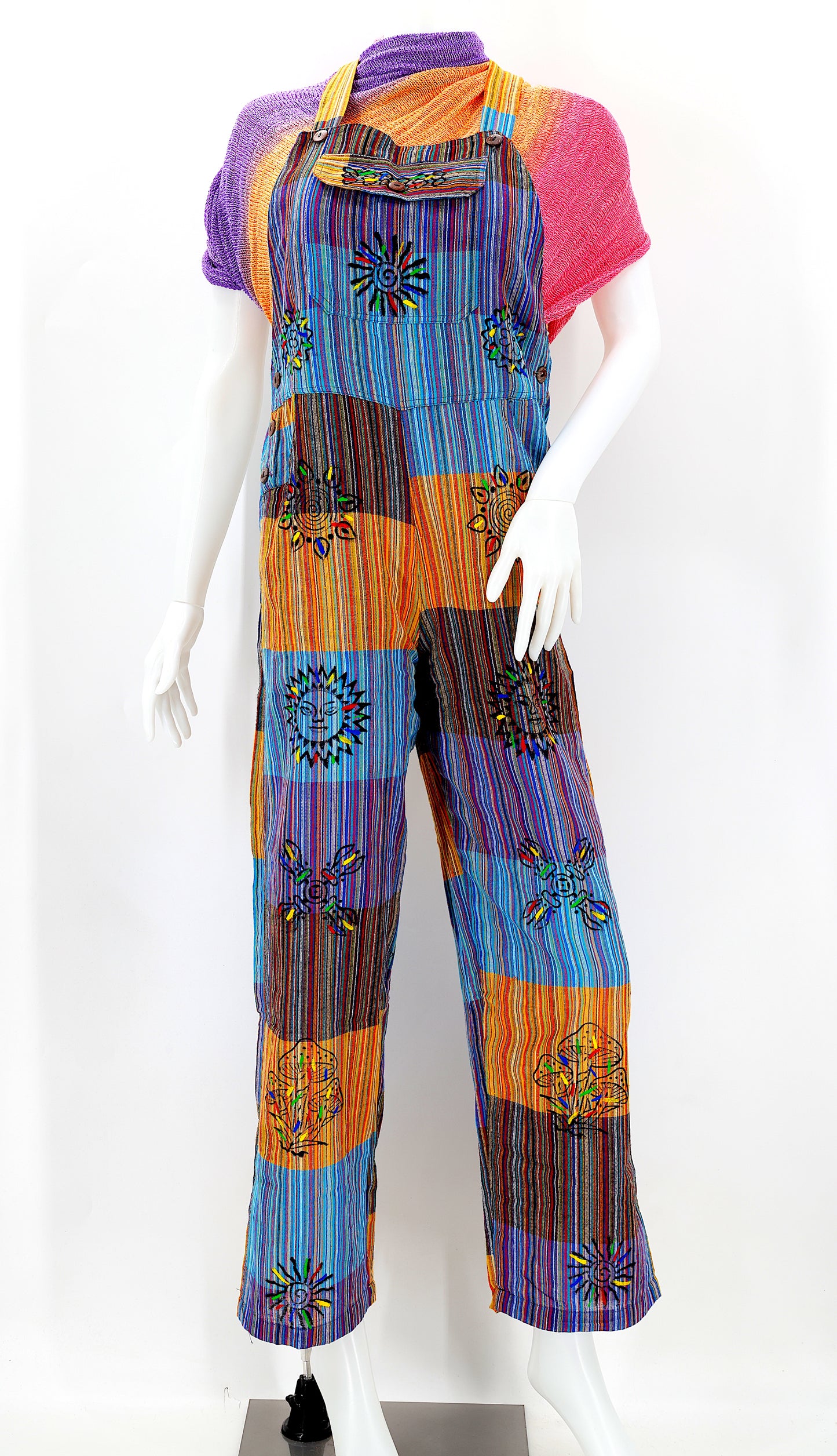 Cotton Hippie Handmade Patchwork Bohemian Overalls