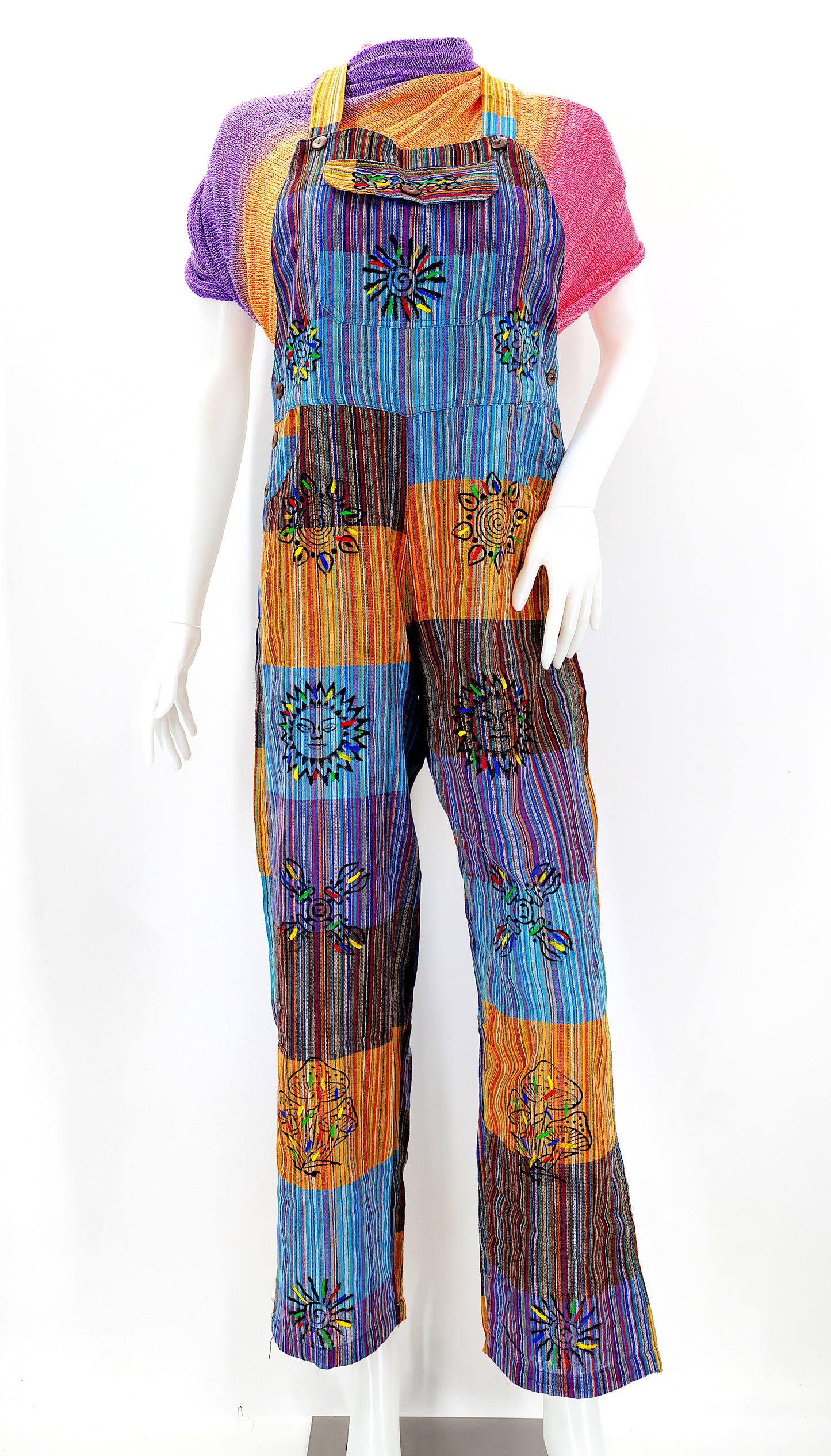 Cotton Hippie Handmade Patchwork Bohemian Overalls