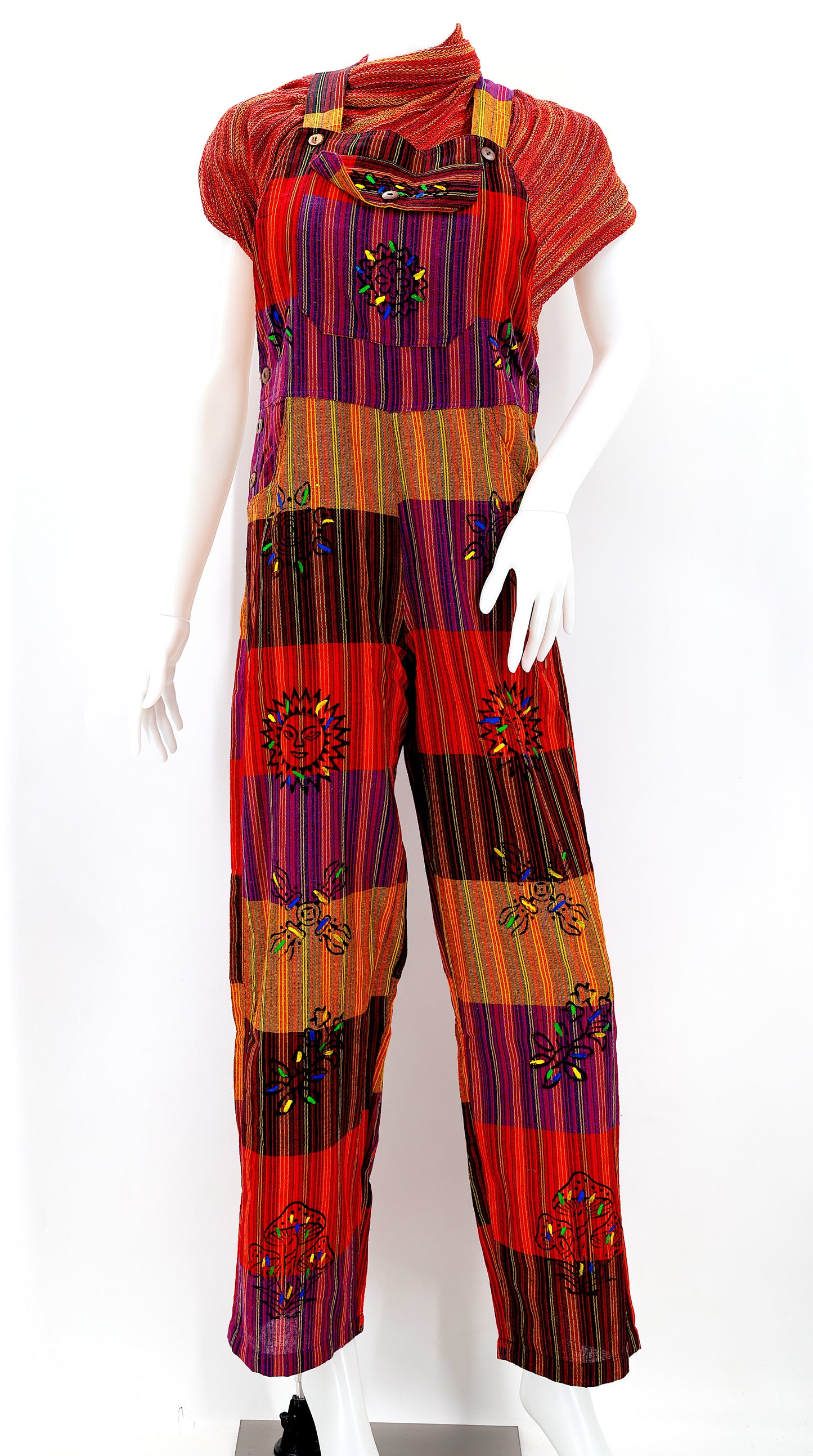 Cotton Hippie Handmade Patchwork Bohemian Overalls