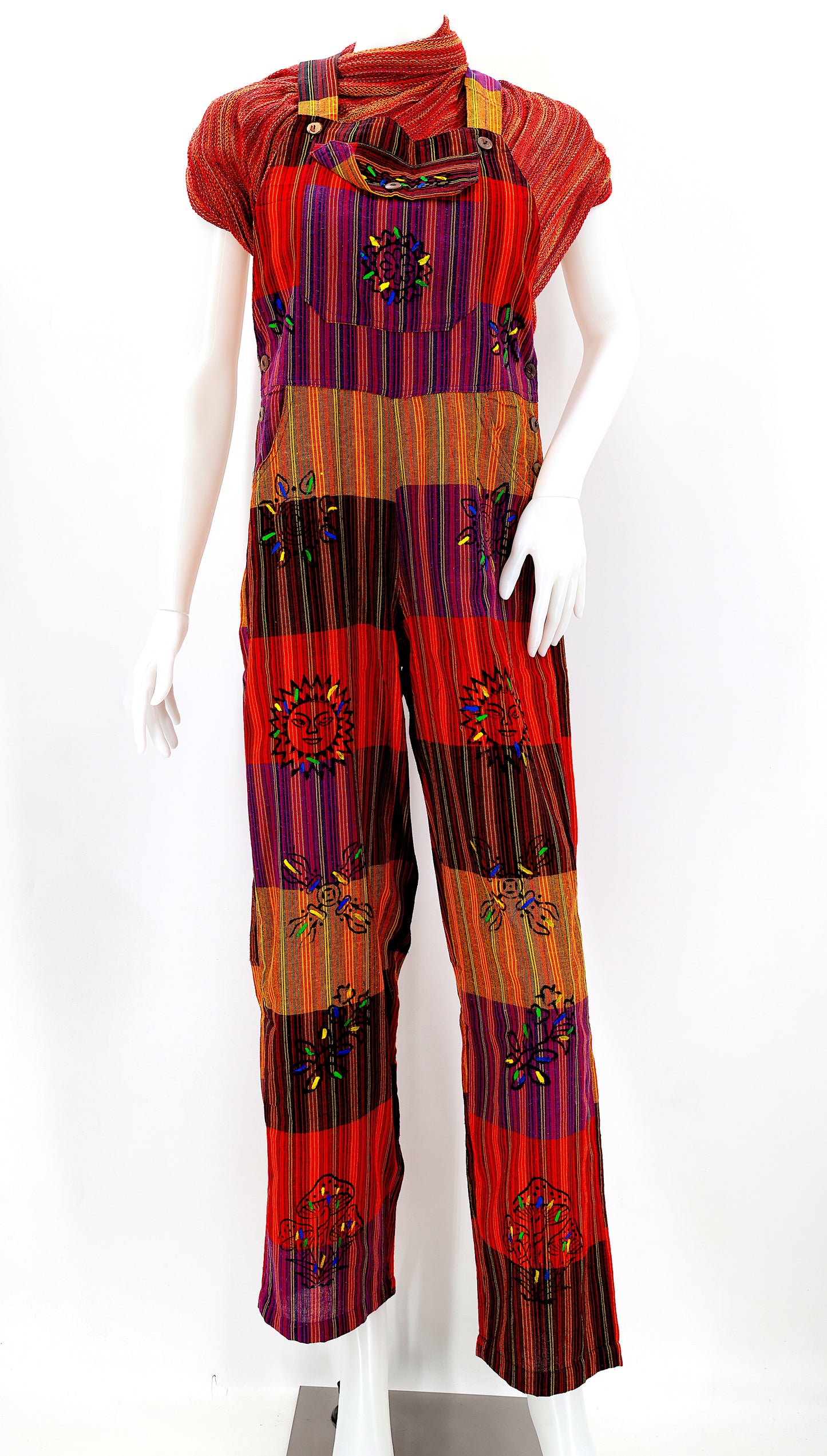 Cotton Hippie Handmade Patchwork Bohemian Overalls