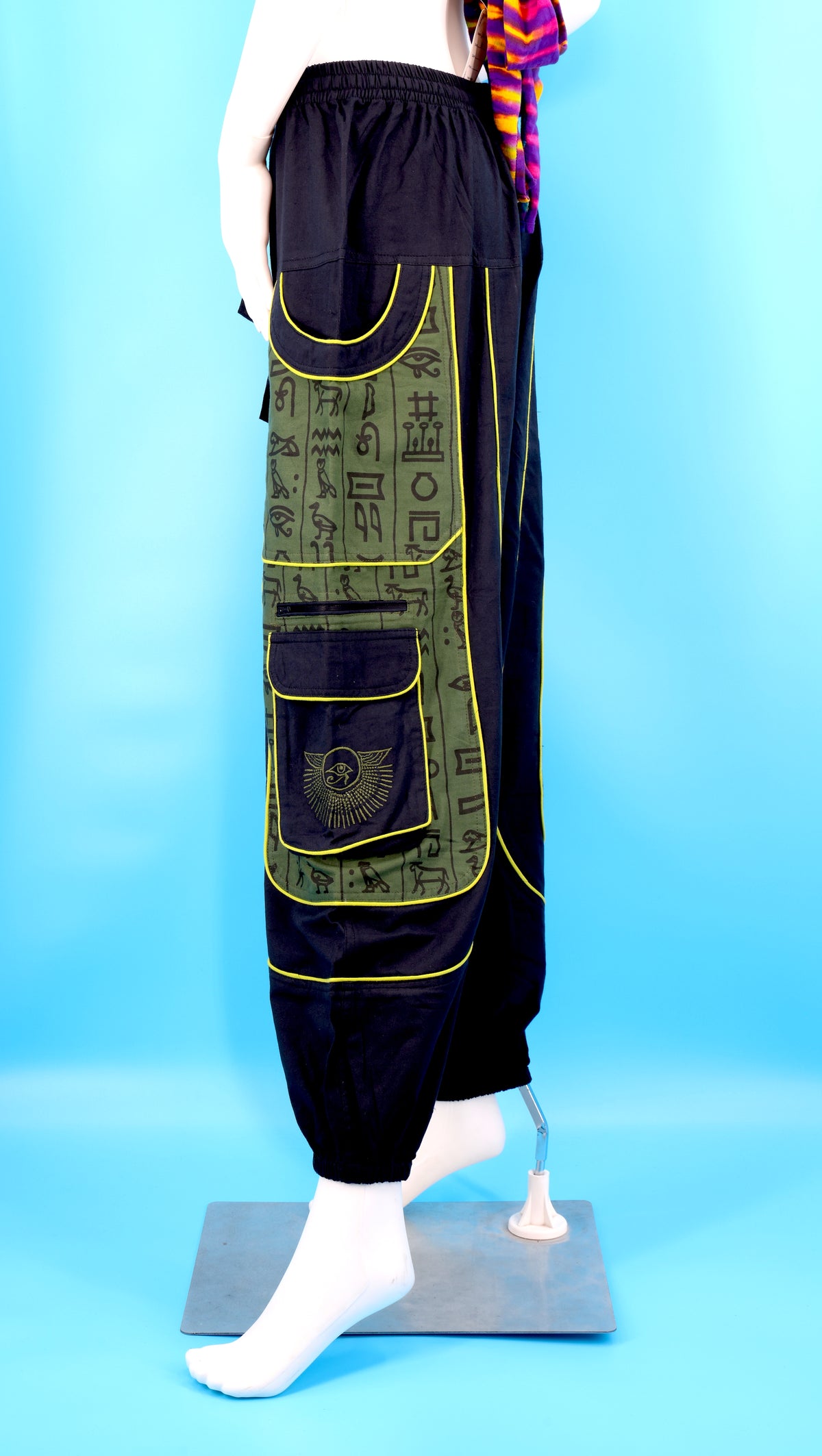 Eye of Horus & Hieroglyphics Pants | Egyptian Embroidered Harem Pants