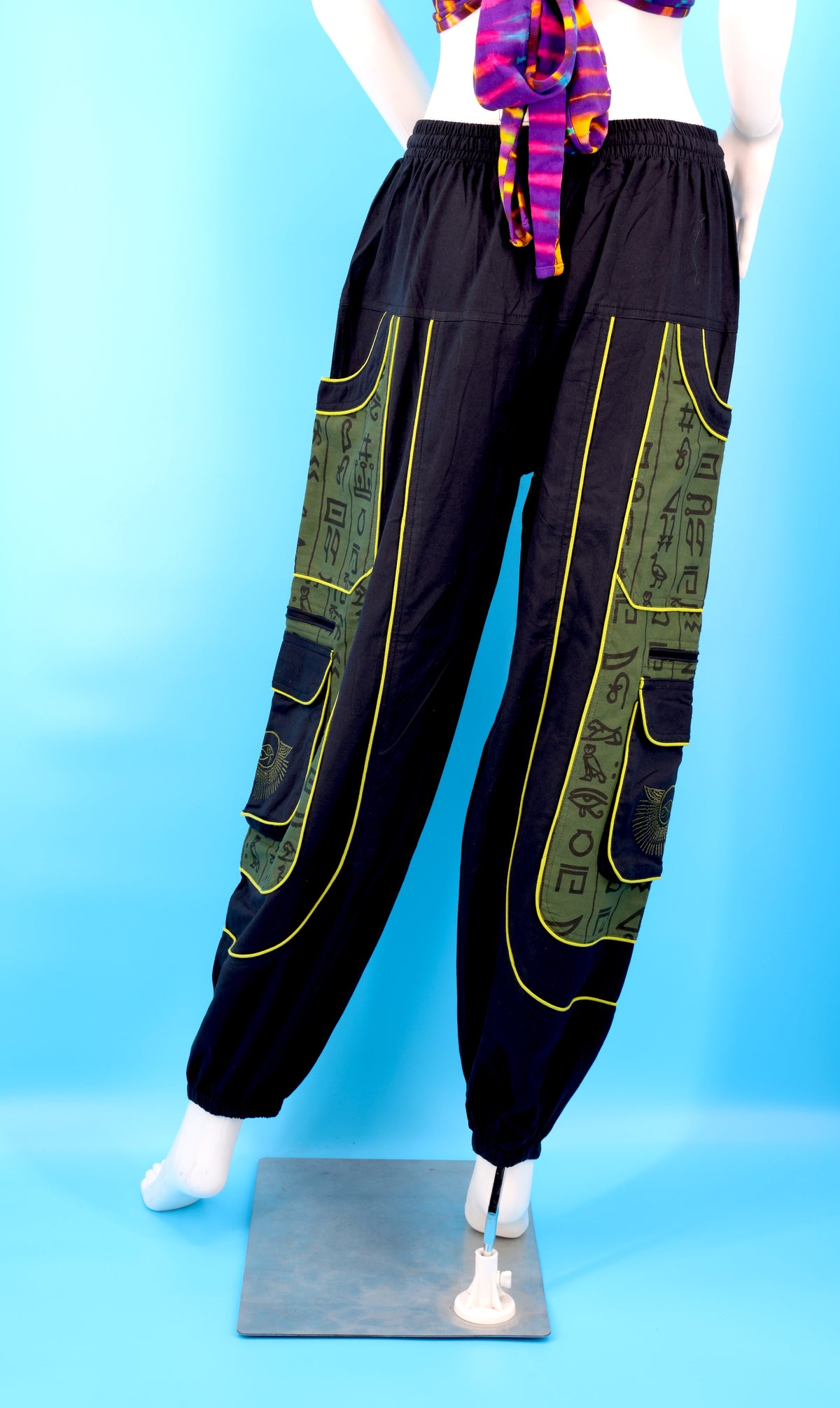 Eye of Horus & Hieroglyphics Pants | Egyptian Embroidered Harem Pants