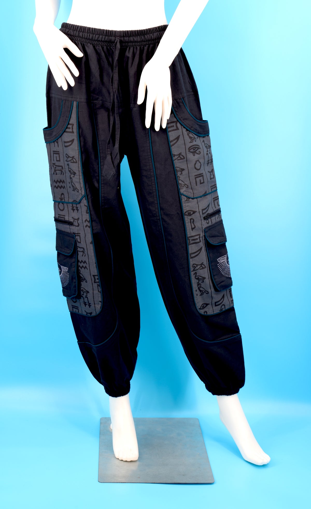 Eye of Horus & Hieroglyphics Pants | Egyptian Embroidered Harem Pants