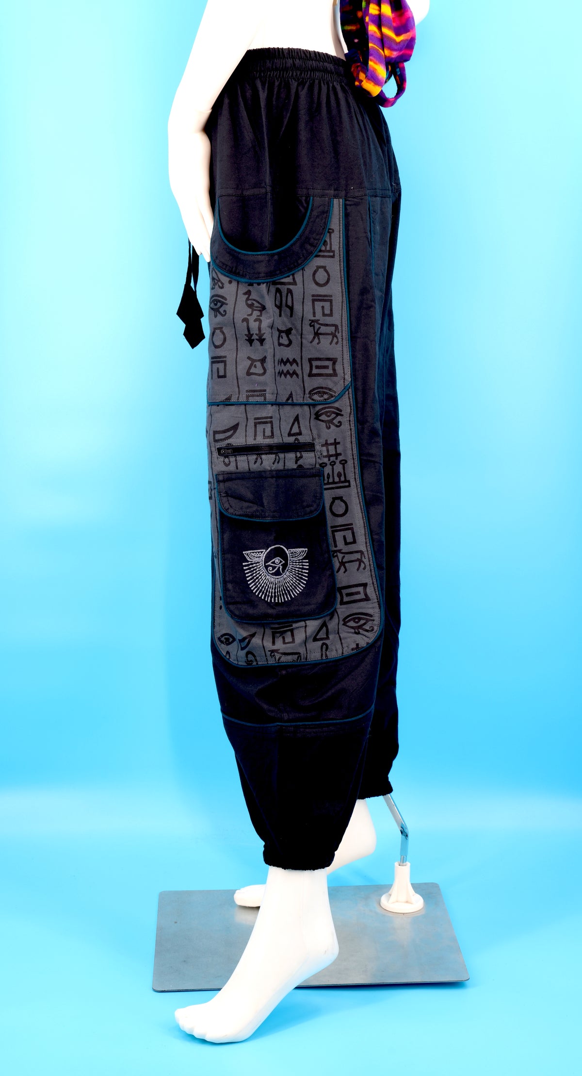 Eye of Horus & Hieroglyphics Pants | Egyptian Embroidered Harem Pants
