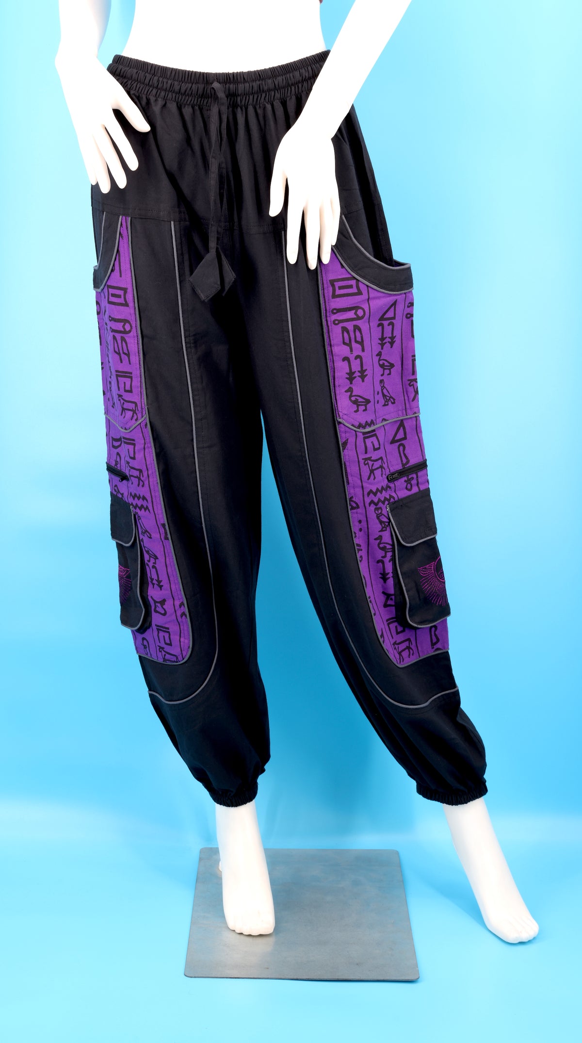 Eye of Horus & Hieroglyphics Pants | Egyptian Embroidered Harem Pants