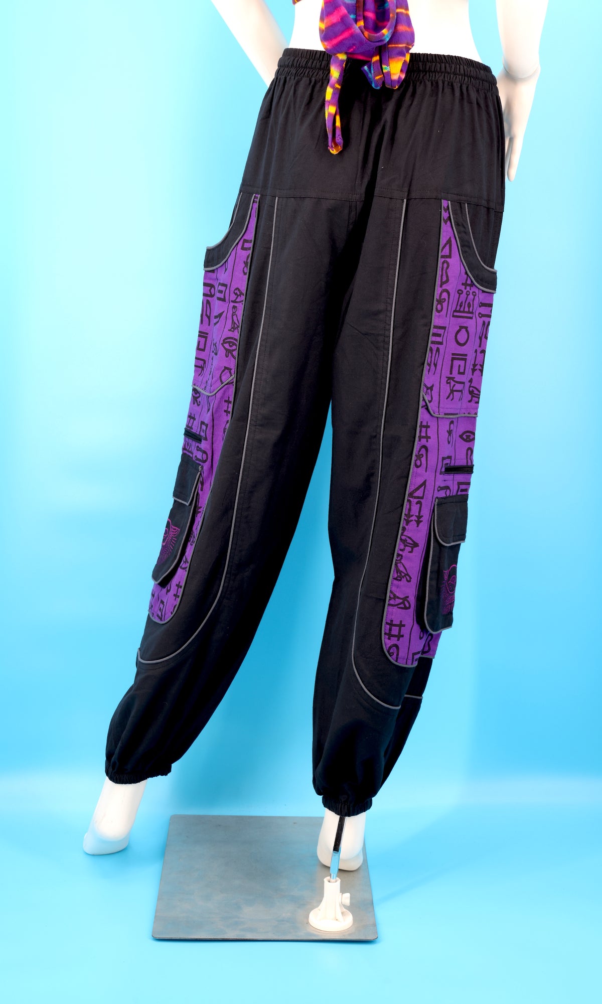 Eye of Horus & Hieroglyphics Pants | Egyptian Embroidered Harem Pants