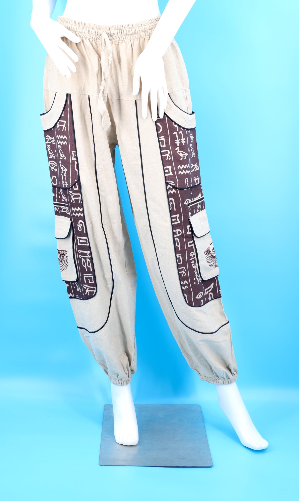 Eye of Horus & Hieroglyphics Pants | Egyptian Embroidered Harem Pants