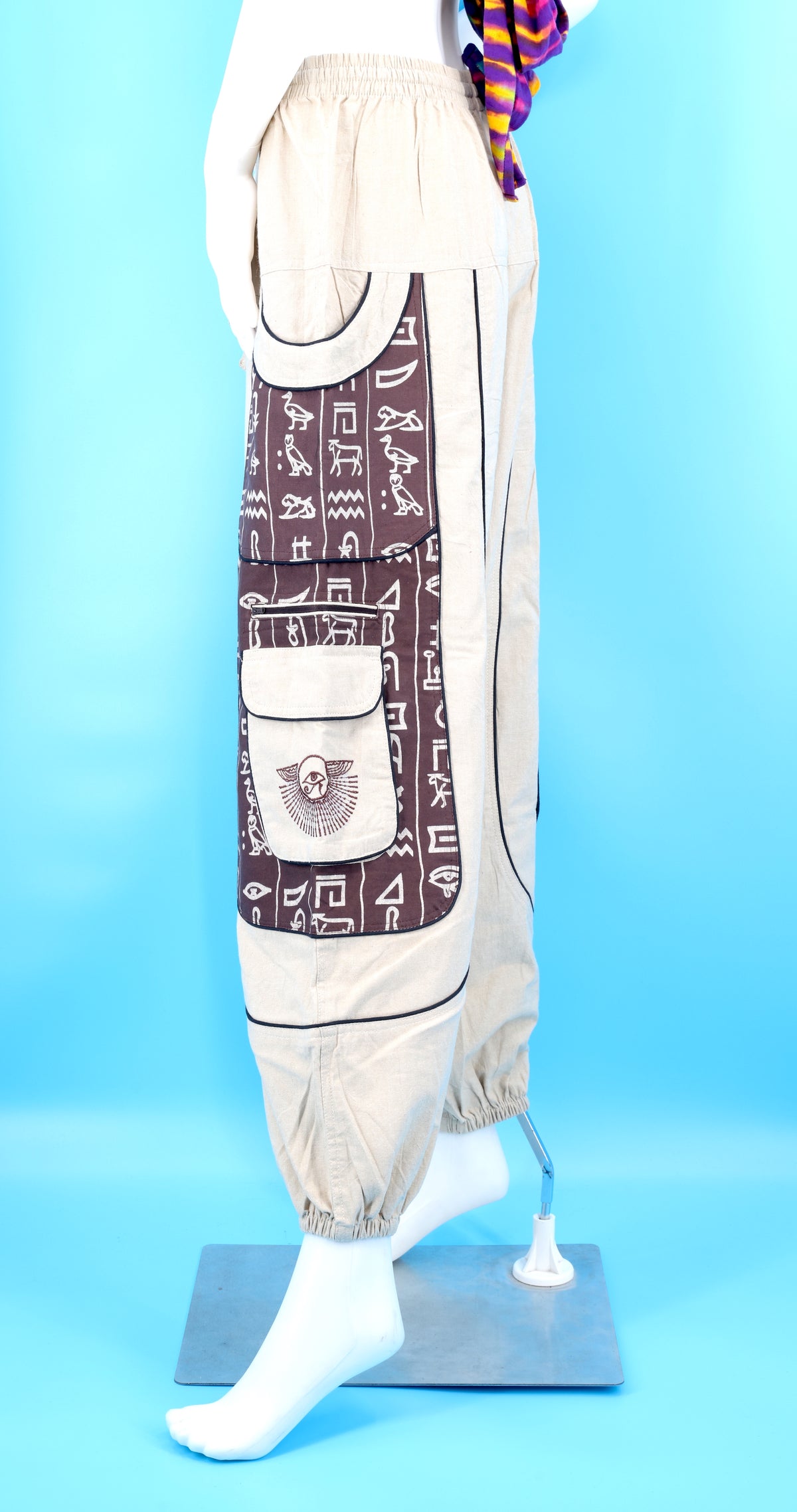 Eye of Horus & Hieroglyphics Pants | Egyptian Embroidered Harem Pants