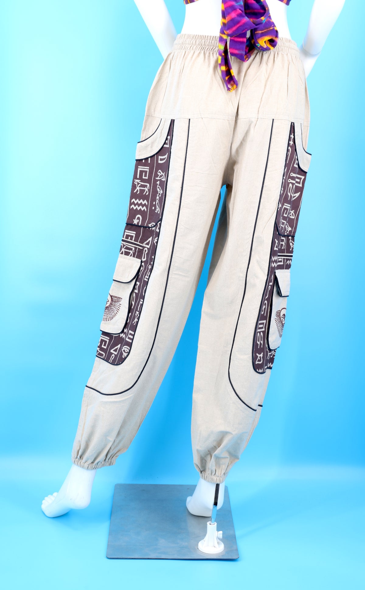 Eye of Horus & Hieroglyphics Pants | Egyptian Embroidered Harem Pants
