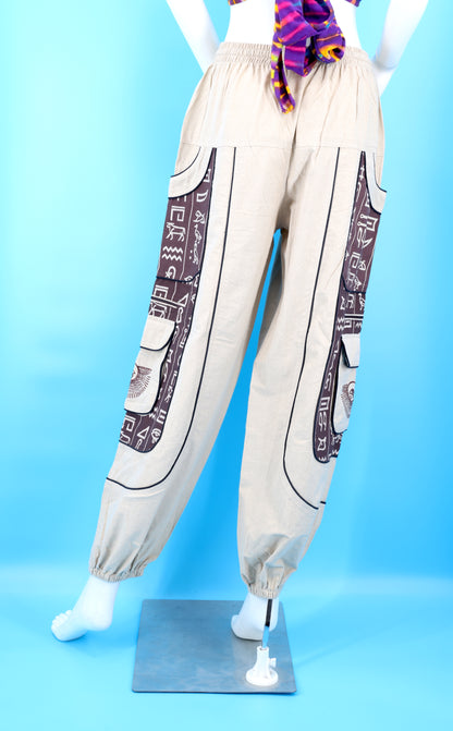 Eye of Horus & Hieroglyphics Pants | Egyptian Embroidered Harem Pants