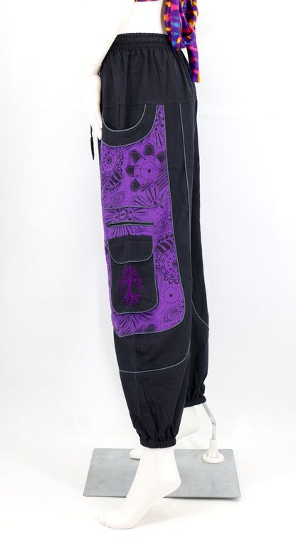 Unorthodox Patterned Tree of Life Embroidered Pants | Cotton Harem Pants