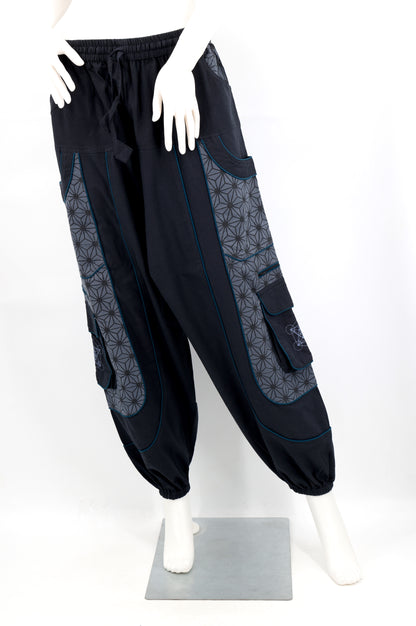 Metatron's Cube Embroidered Harem Pants