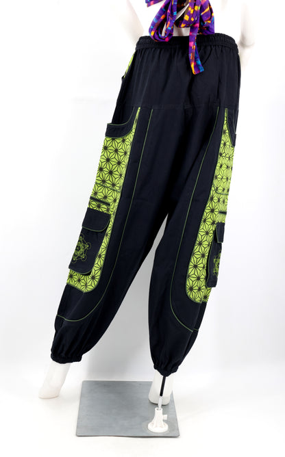 Metatron's Cube Embroidered Harem Pants