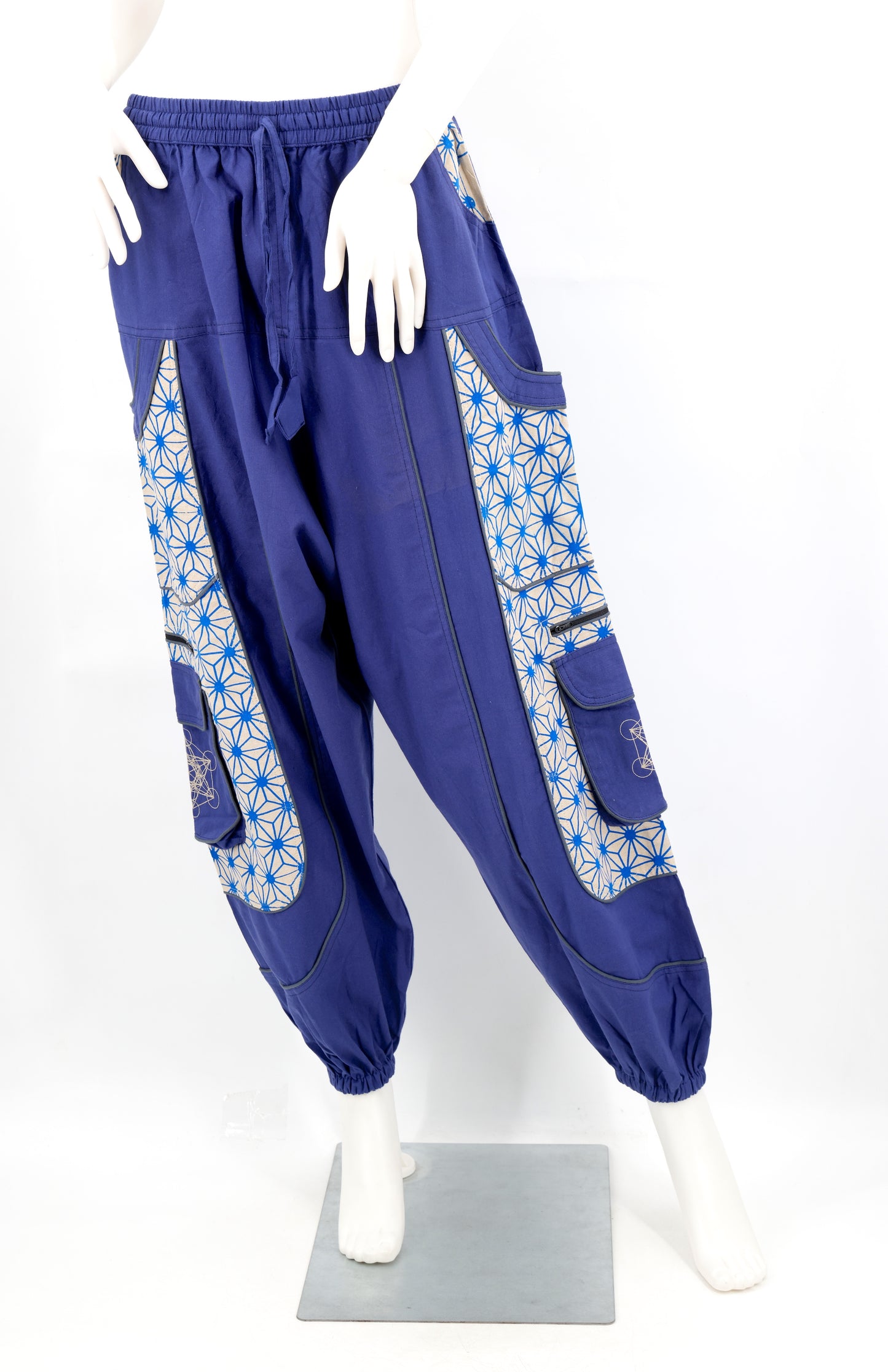 Cotton Hippie Handmade Harem Metatron's Cube Embroidered Bohemian Pants