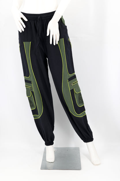 Celtic Triquetra Shield Knot Embroidered Harem Pants