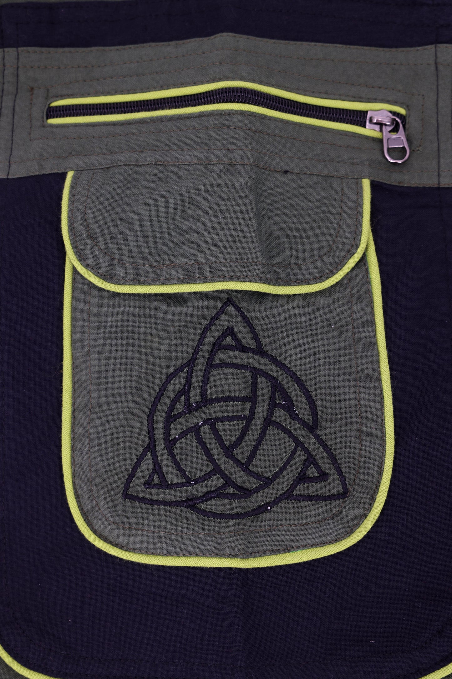 Handmade Celtic Triquetra Shield Knot Embroidered Cotton Harem Pants - Free-Spirited Artistic Comfort