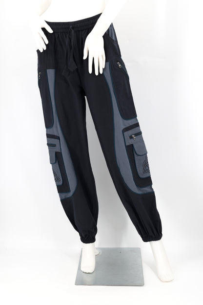 Celtic Triquetra Shield Knot Embroidered Harem Pants