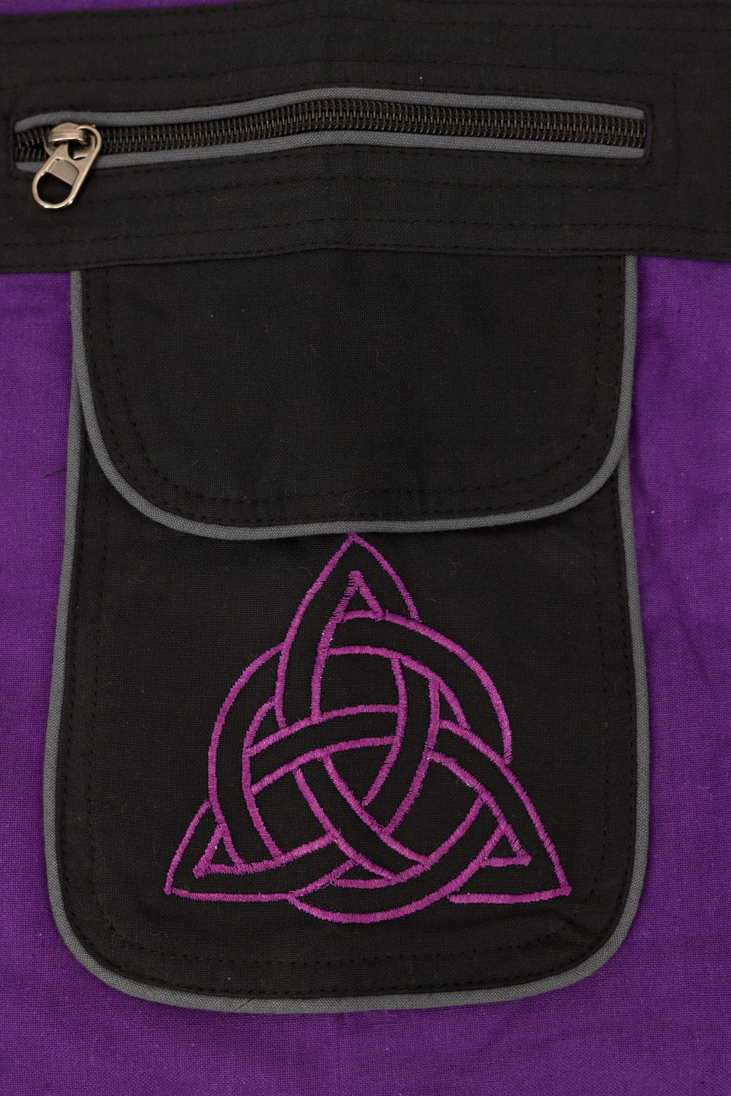 Handmade Celtic Triquetra Shield Knot Embroidered Cotton Harem Pants - Free-Spirited Artistic Comfort