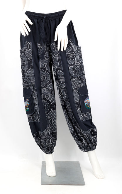 Spanish Tile Print Mushroom Print Harem Pants | Festival Pants