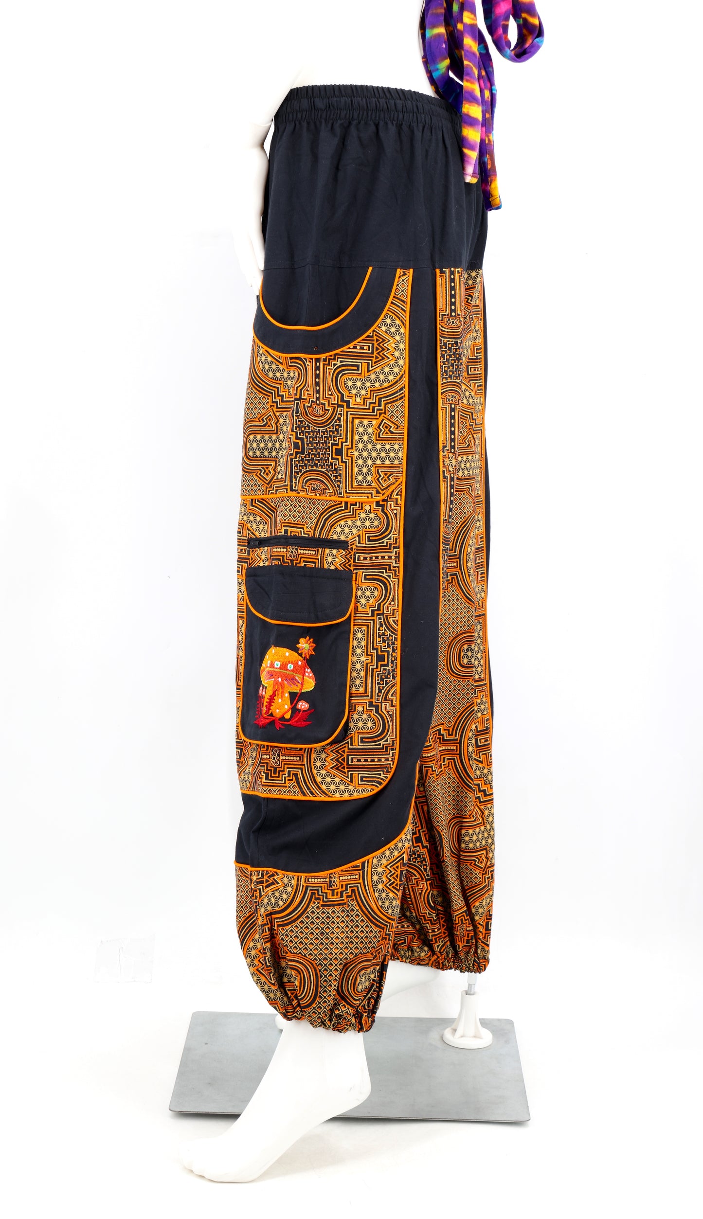 Spanish Tile Print Mushroom Print Harem Pants | Festival Pants