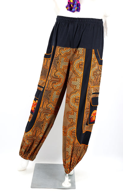 Spanish Tile Print Mushroom Print Harem Pants | Festival Pants