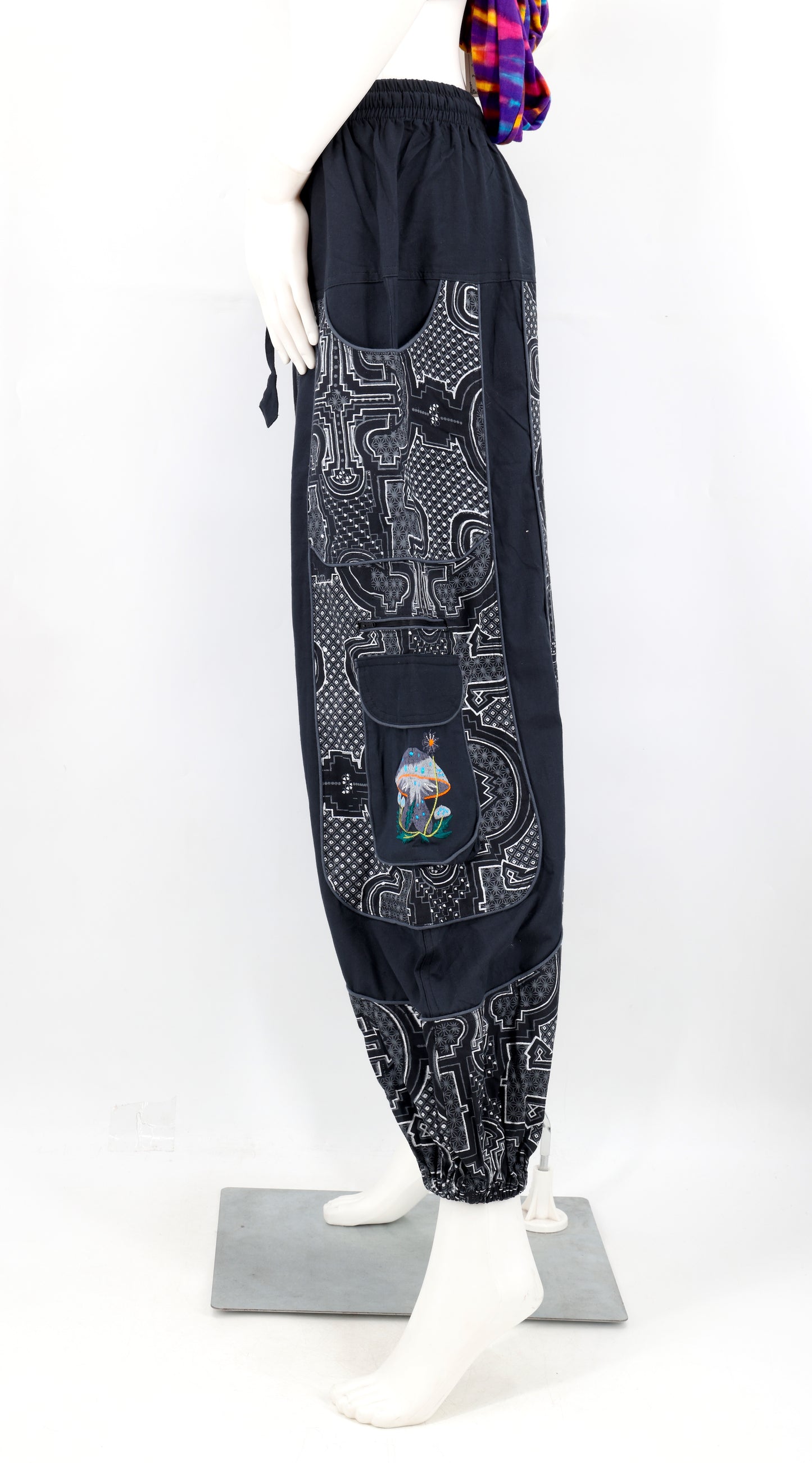 Spanish Tile Print Mushroom Print Harem Pants | Festival Pants