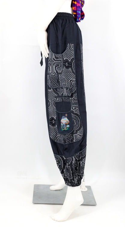 Spanish Tile Print Mushroom Print Harem Pants | Festival Pants
