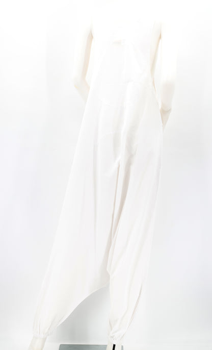 Solid Color Drop Crotch Overalls | Classic Cotton Jumpsuit