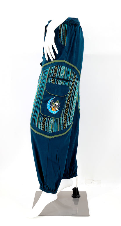 Side view highlighting secure zippered and buttoned pockets