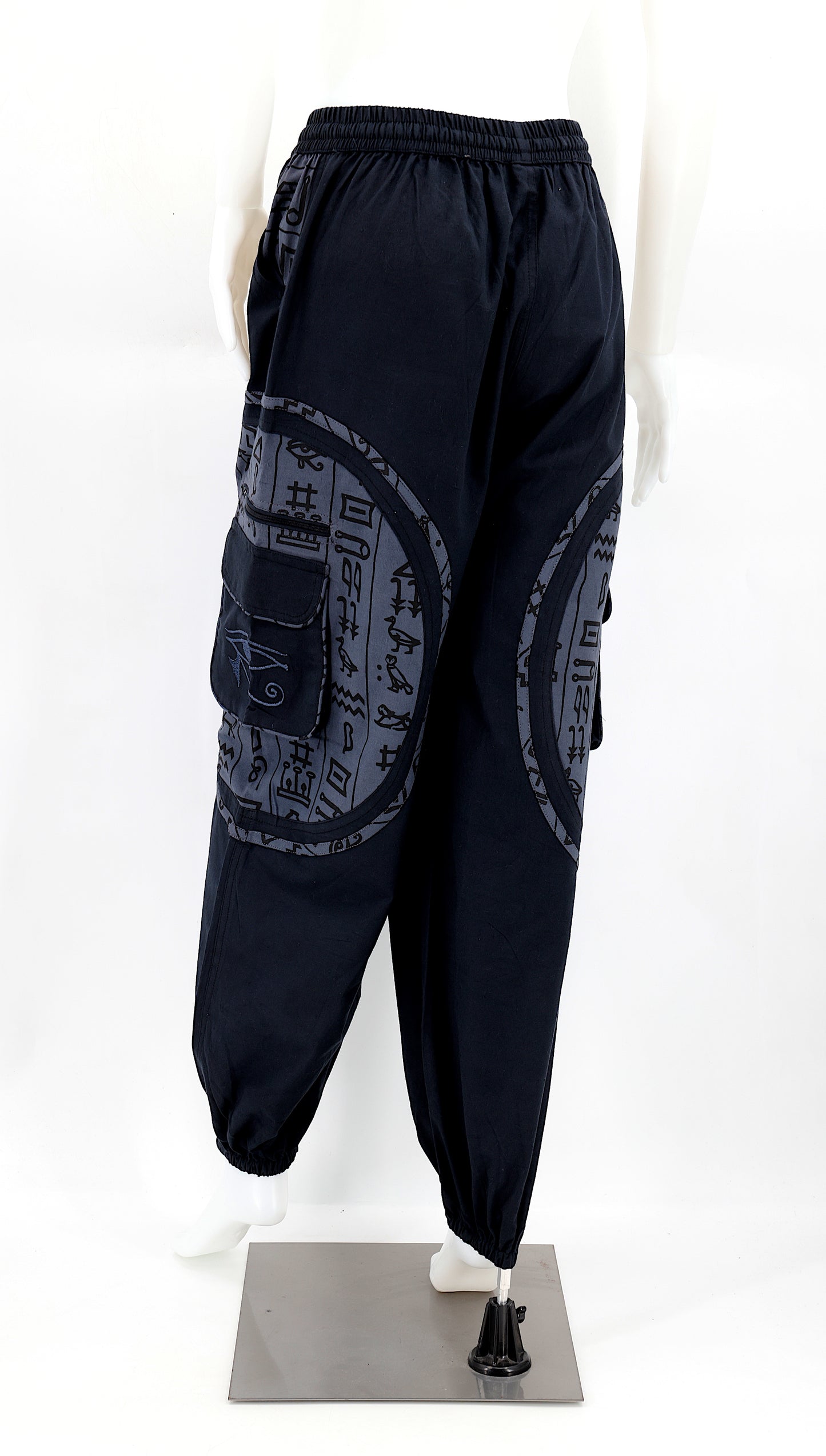 Cotton Hippie Handmade Harem Eye of Ra and Eye of Horus Embroidered Bohemian Trousers