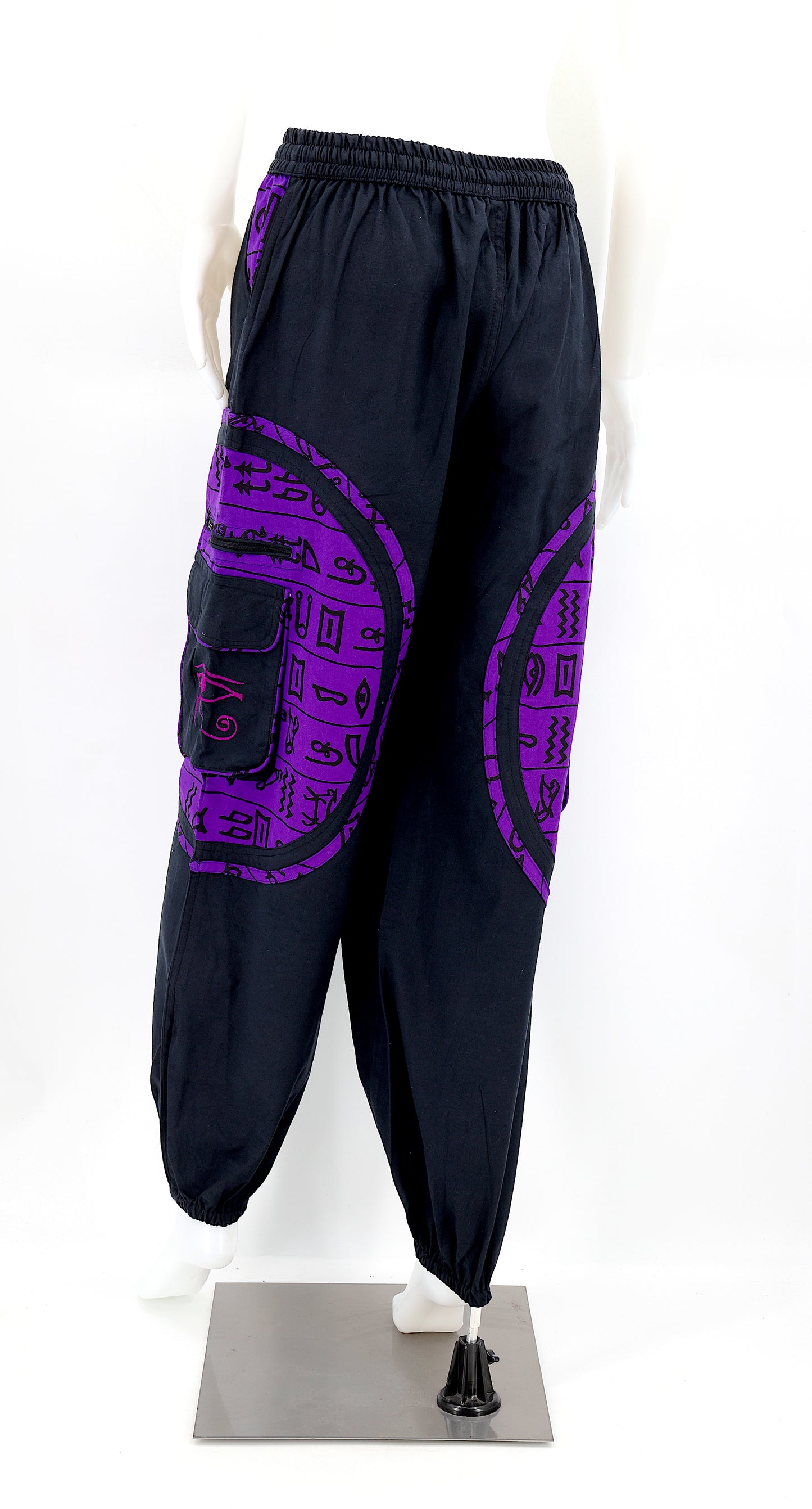 Cotton Hippie Handmade Harem Eye of Ra and Eye of Horus Embroidered Bohemian Trousers