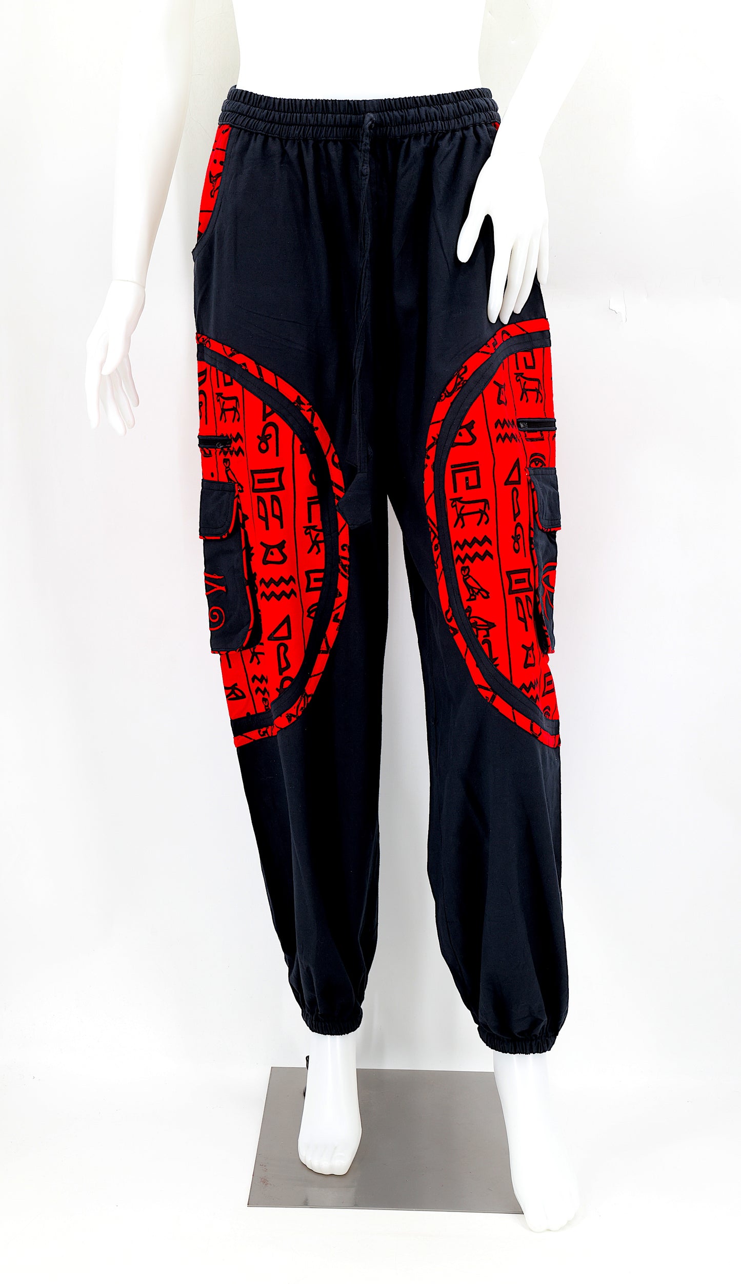 Cotton Hippie Handmade Harem Eye of Ra and Eye of Horus Embroidered Bohemian Trousers