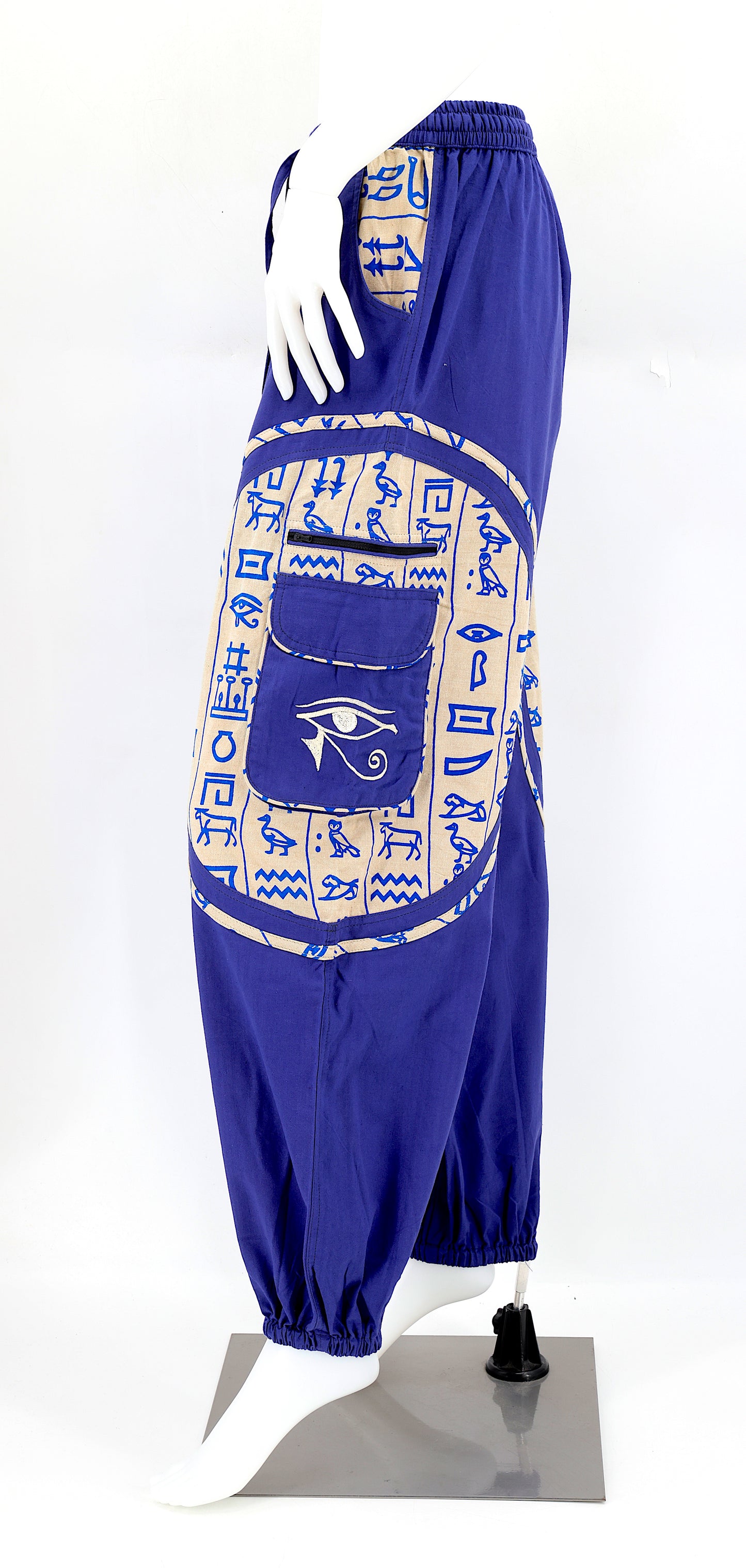 Cotton Hippie Handmade Harem Eye of Ra and Eye of Horus Embroidered Bohemian Trousers