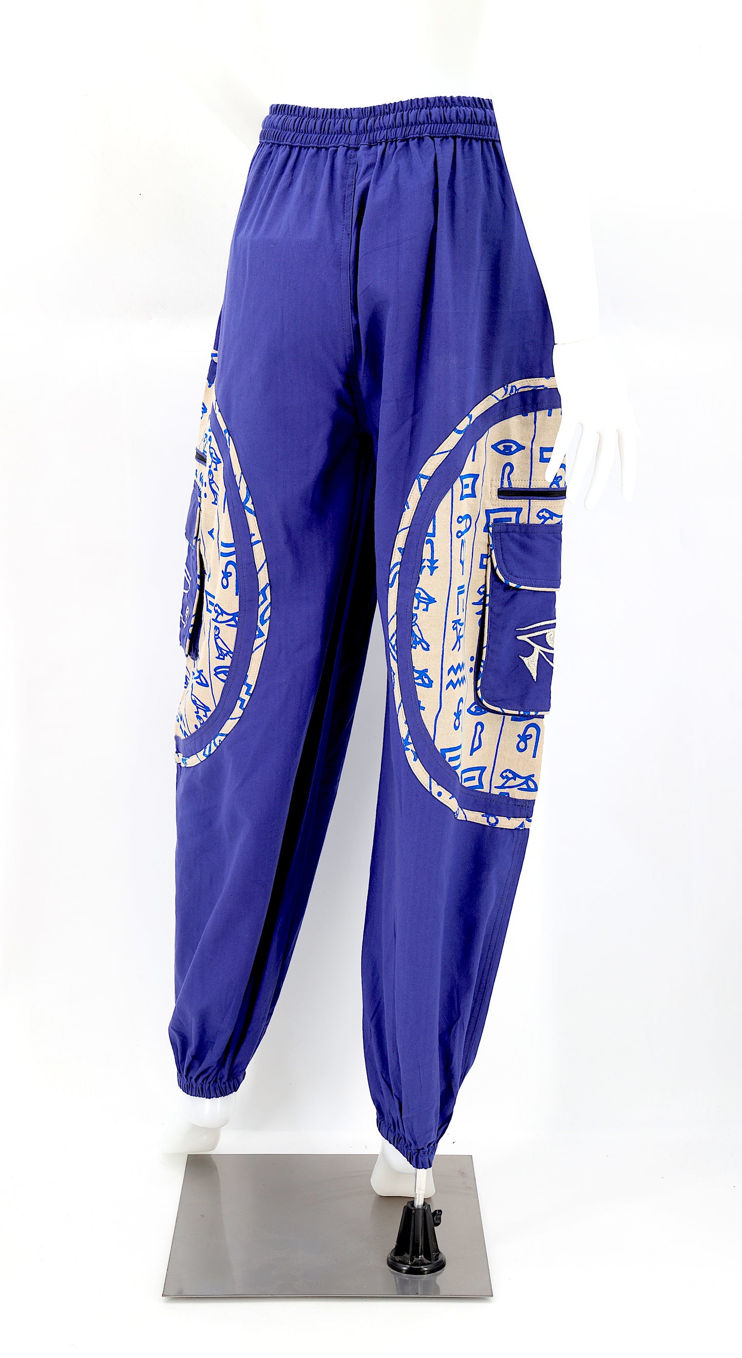 Cotton Hippie Handmade Harem Eye of Ra and Eye of Horus Embroidered Bohemian Trousers