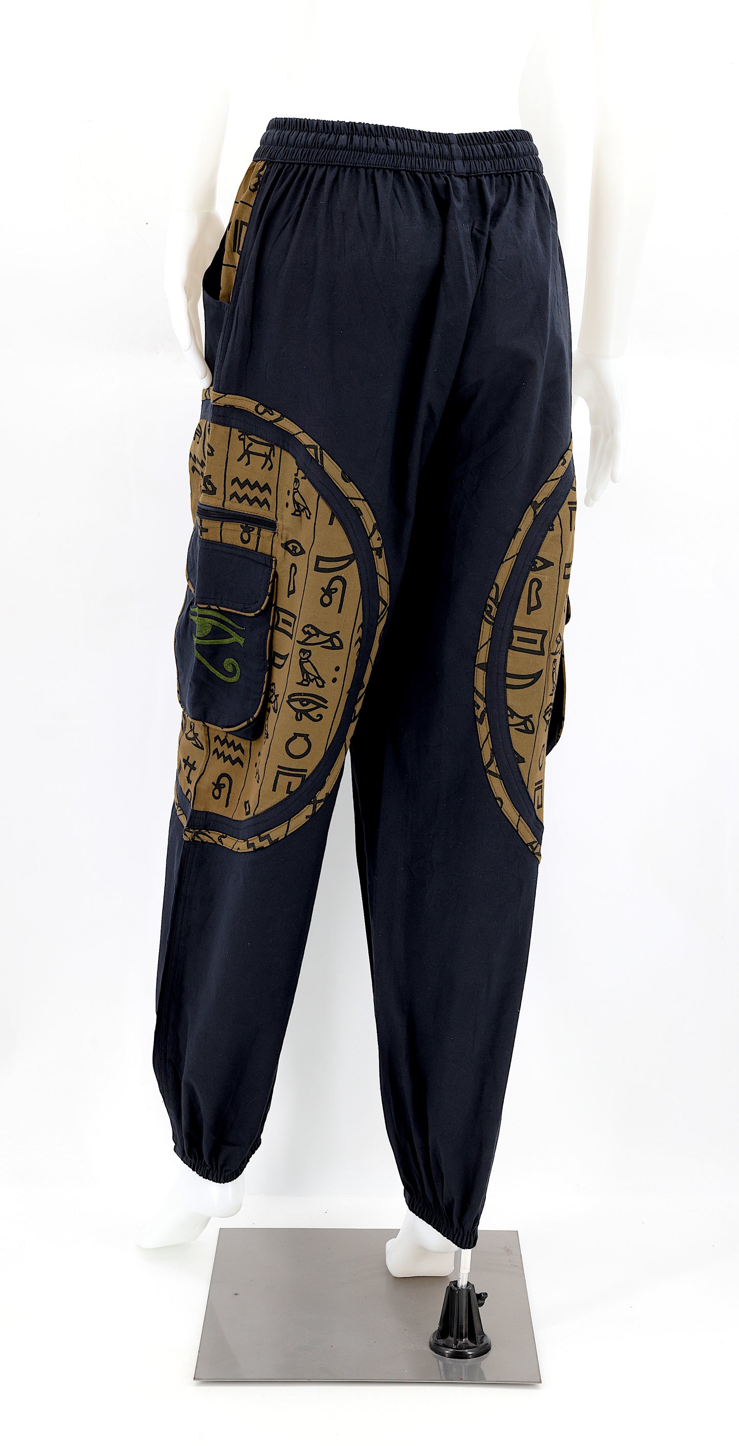 Cotton Hippie Handmade Harem Eye of Ra and Eye of Horus Embroidered Bohemian Trousers