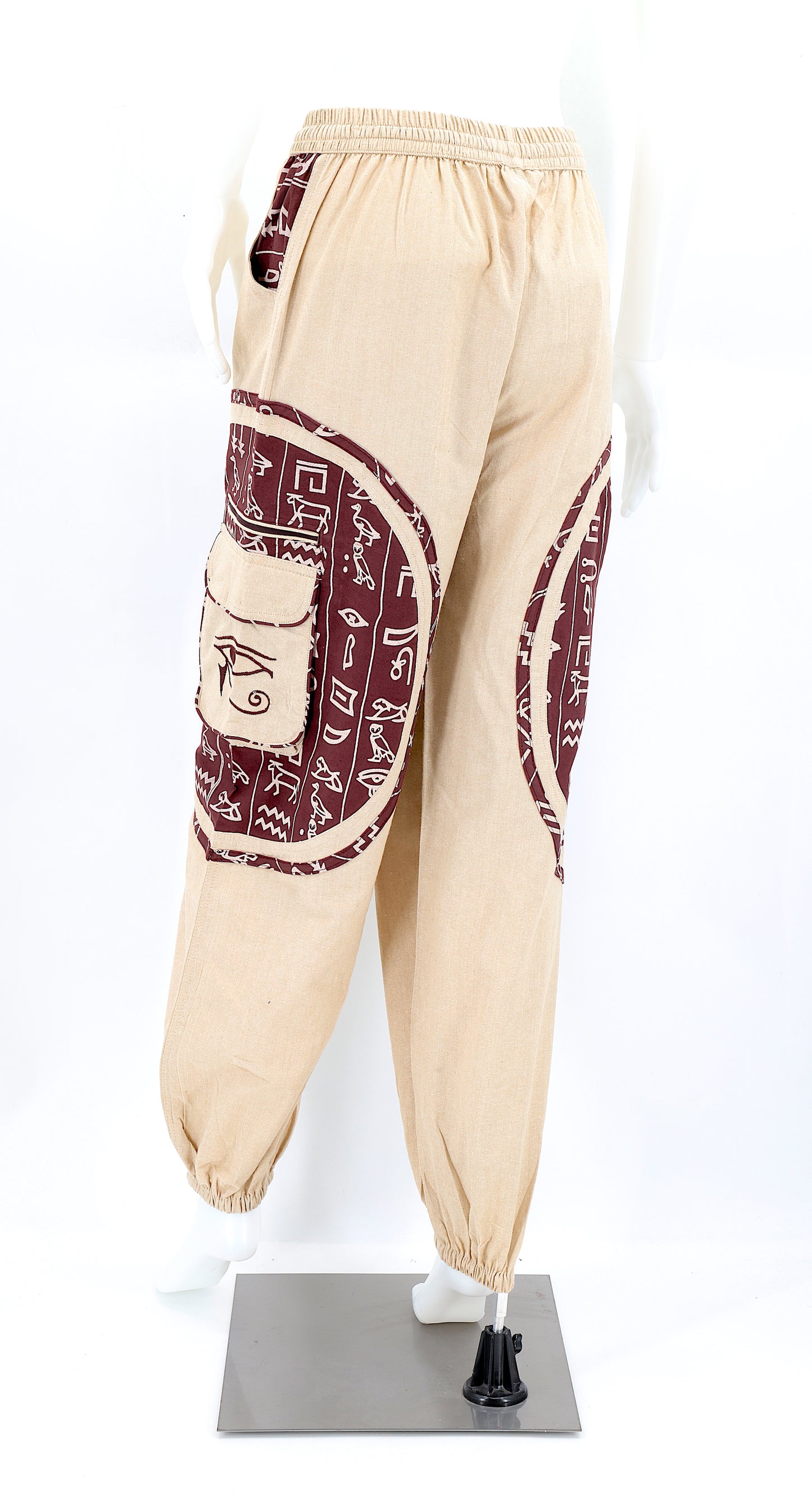 Cotton Hippie Handmade Harem Eye of Ra and Eye of Horus Embroidered Bohemian Trousers