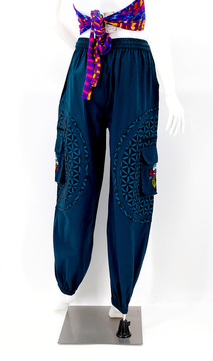 Rear view showcasing pocket placement and elastic waist