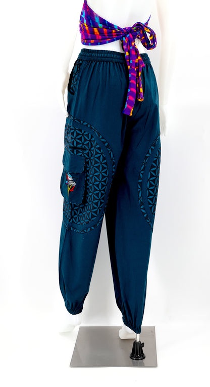 Rear view showcasing pocket placement and elastic waist