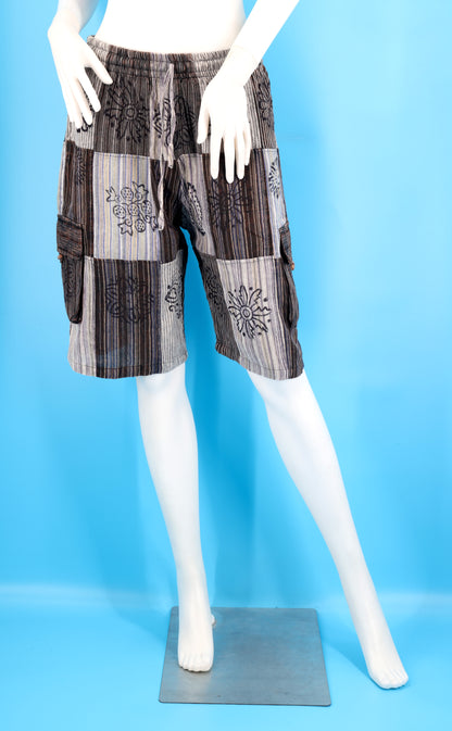 Baumwoll-Hippie-handgemachte Patchwork-Boho-Shorts