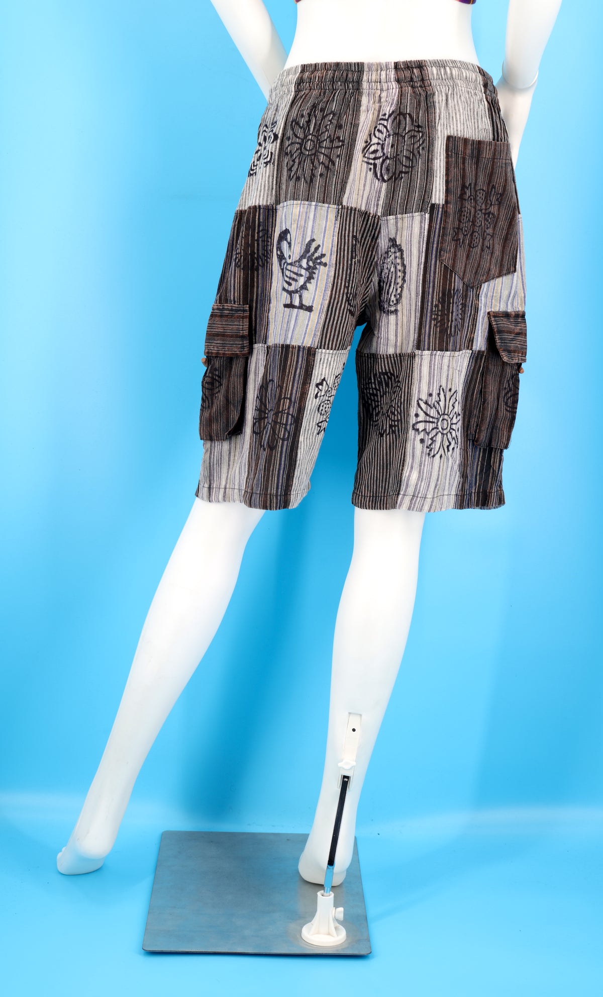 Baumwoll-Hippie-handgemachte Patchwork-Boho-Shorts