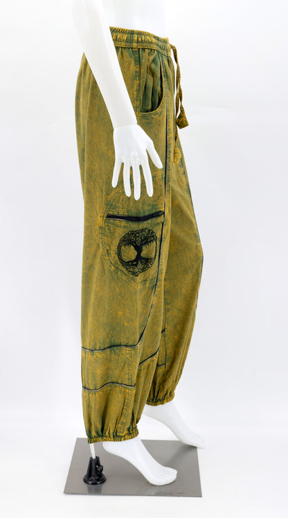 Camo green side view highlighting secure zippered and buttoned pockets