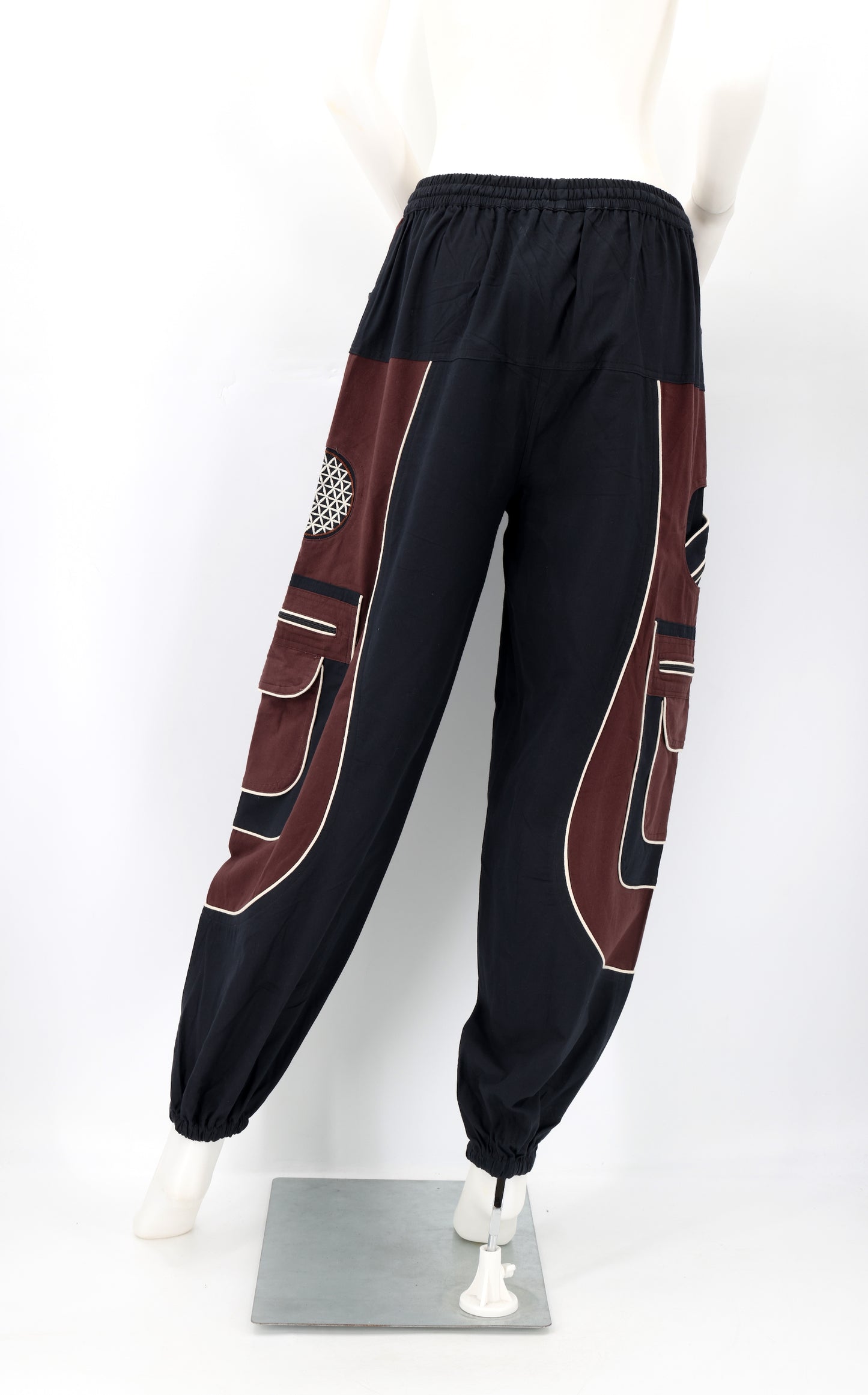Handmade Cotton Harem Pants – Free-Spirited Flower of Life Embroidered Trousers