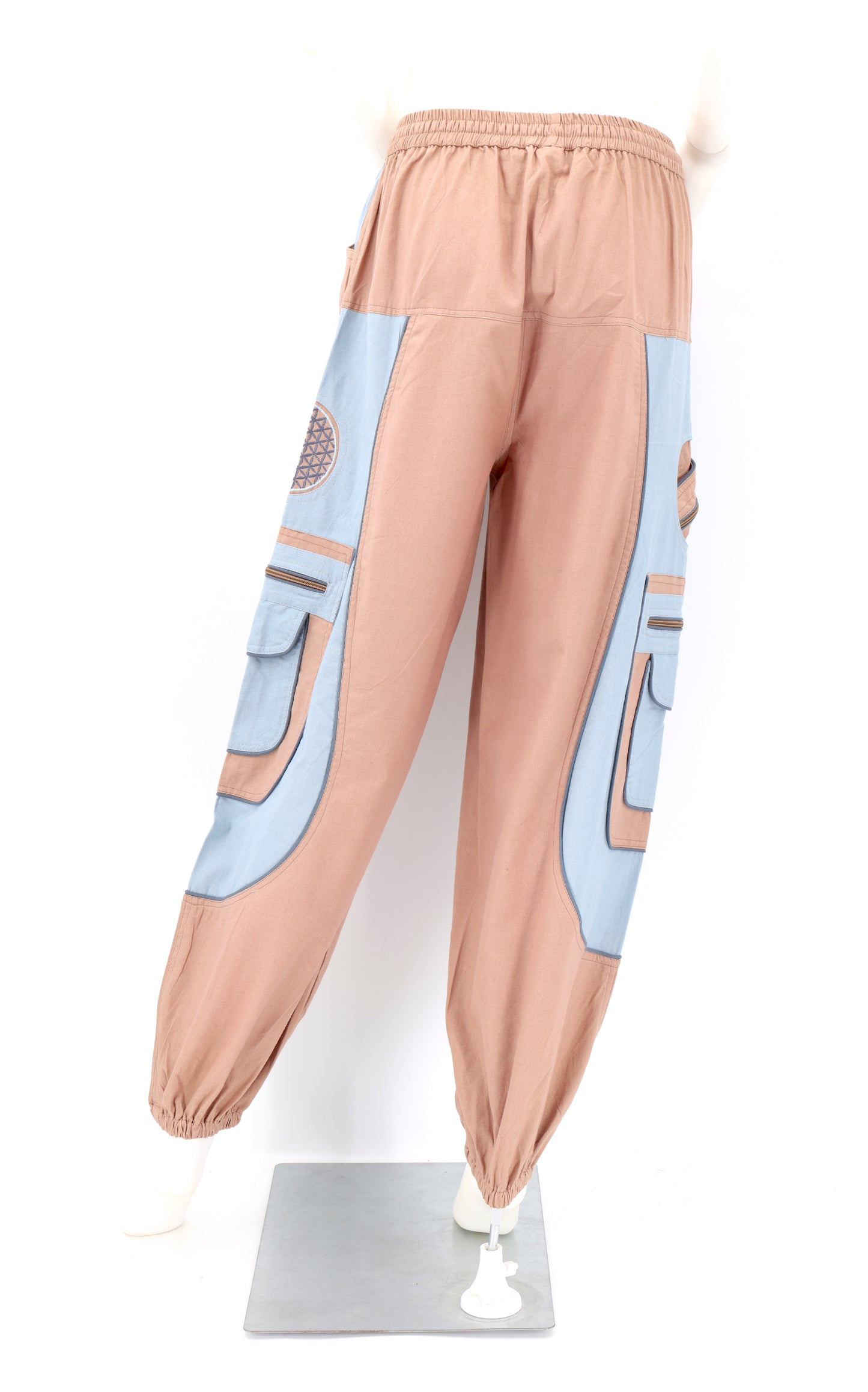 Handmade Cotton Harem Pants – Free-Spirited Flower of Life Embroidered Trousers